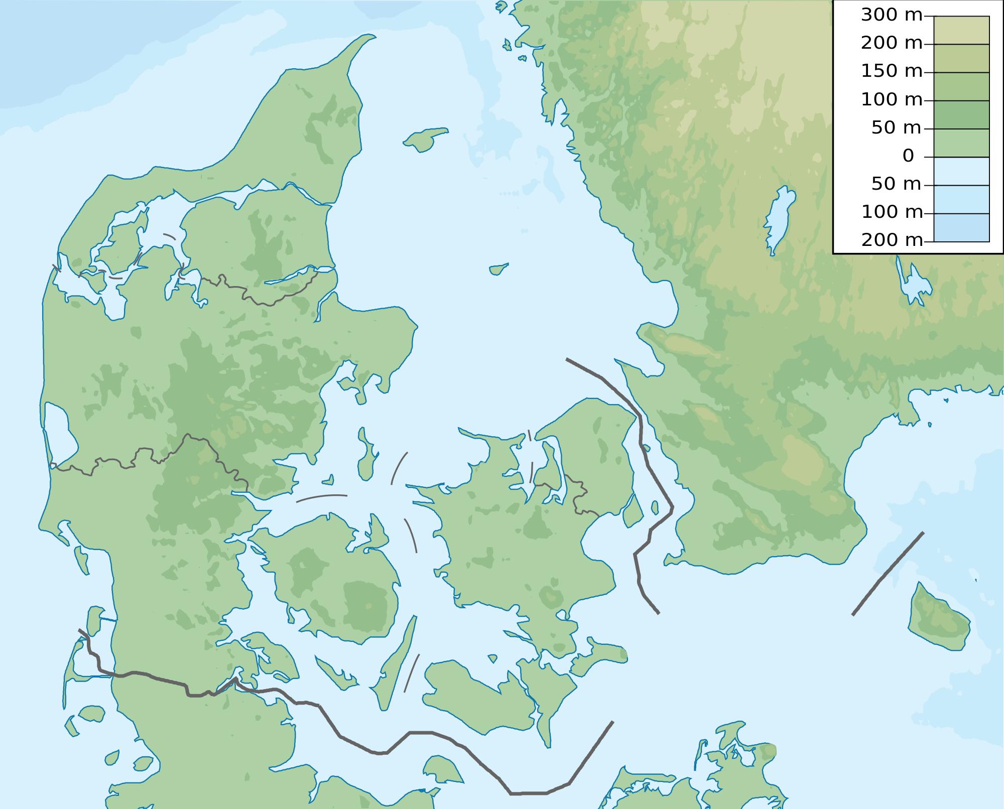 Danemark Elevation Map Karte Von Danemark Elevation Nord Europe Europe