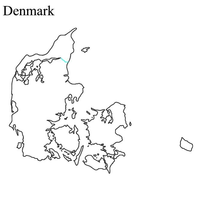 leere Karte von Dänemark