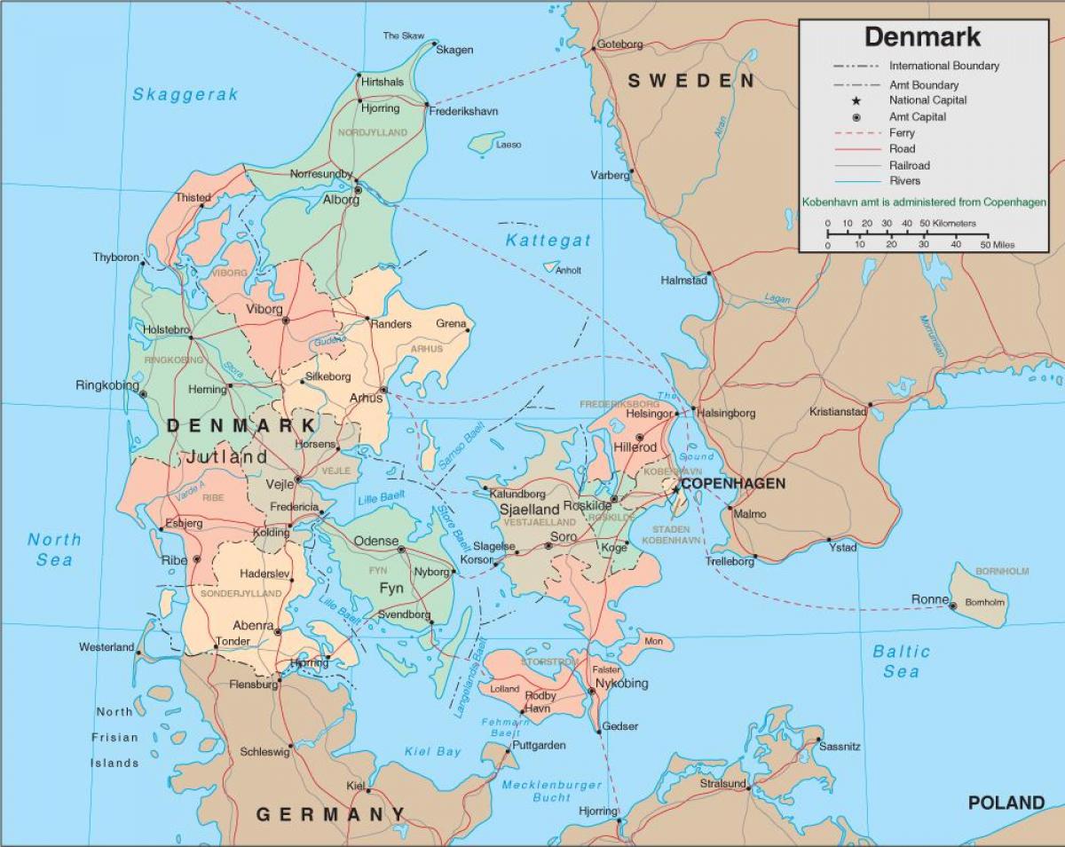 Karte von Dänemark-Fluss