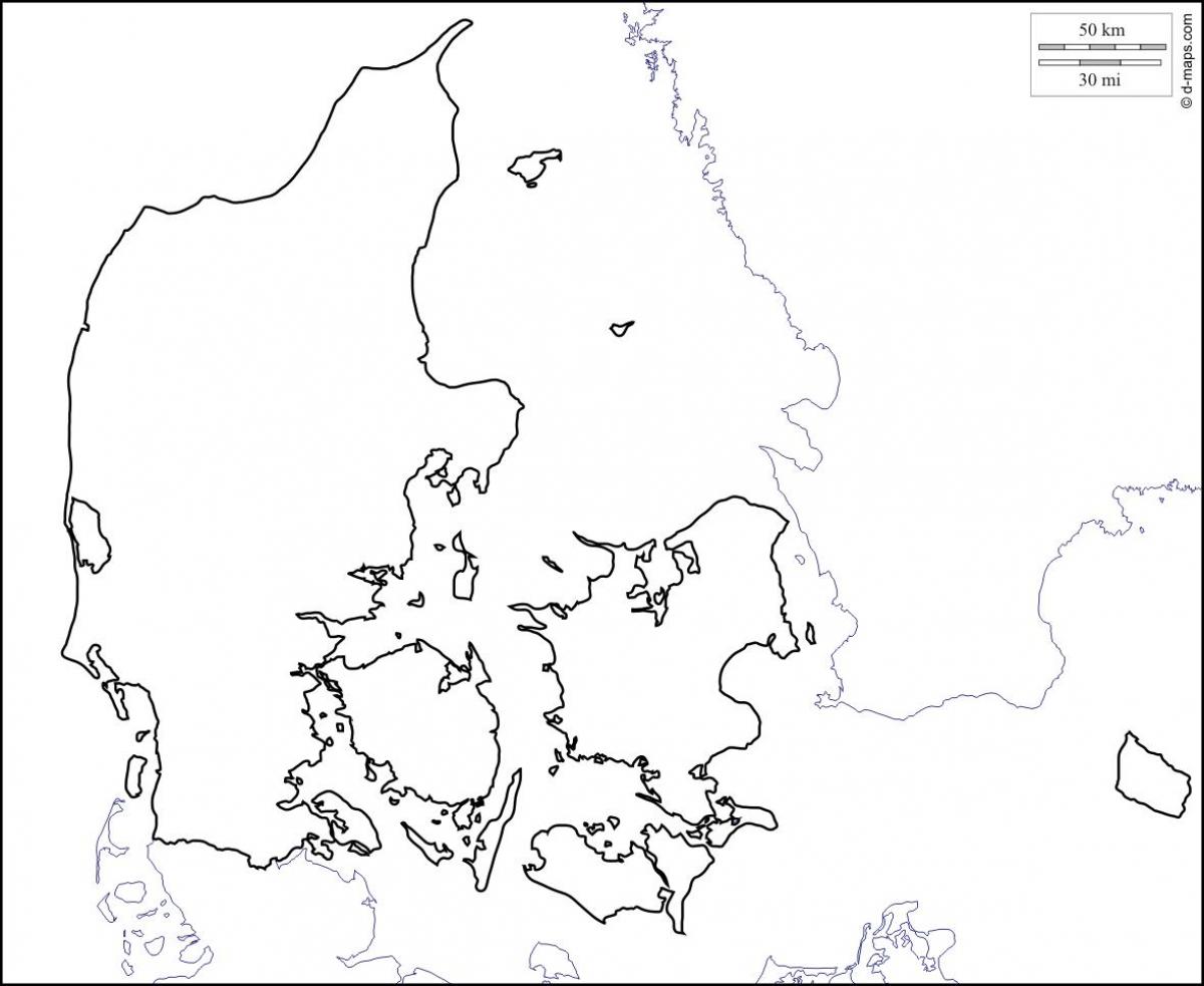 Karte von Dänemark Umriss