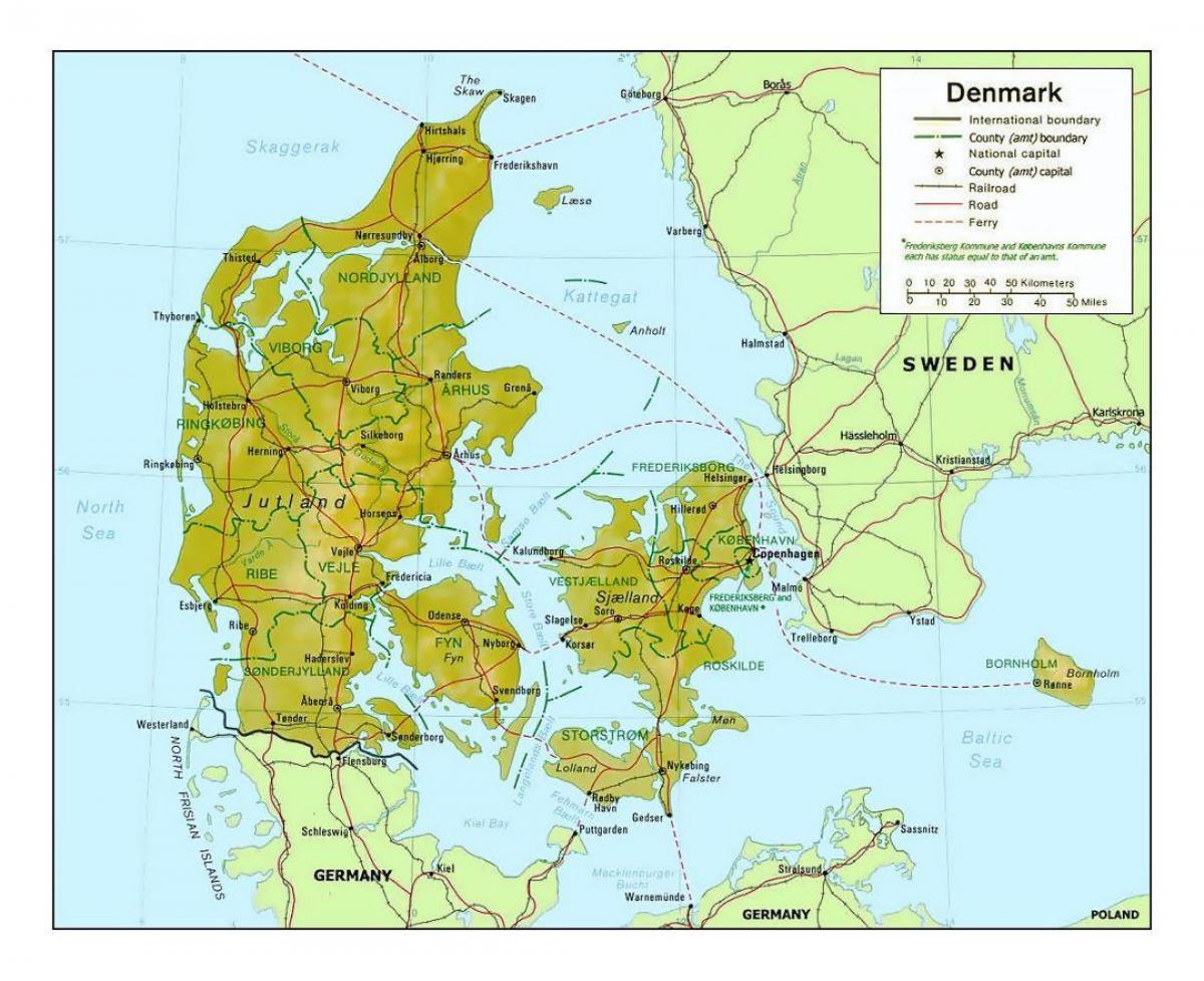 Karte von Dänemark kommune