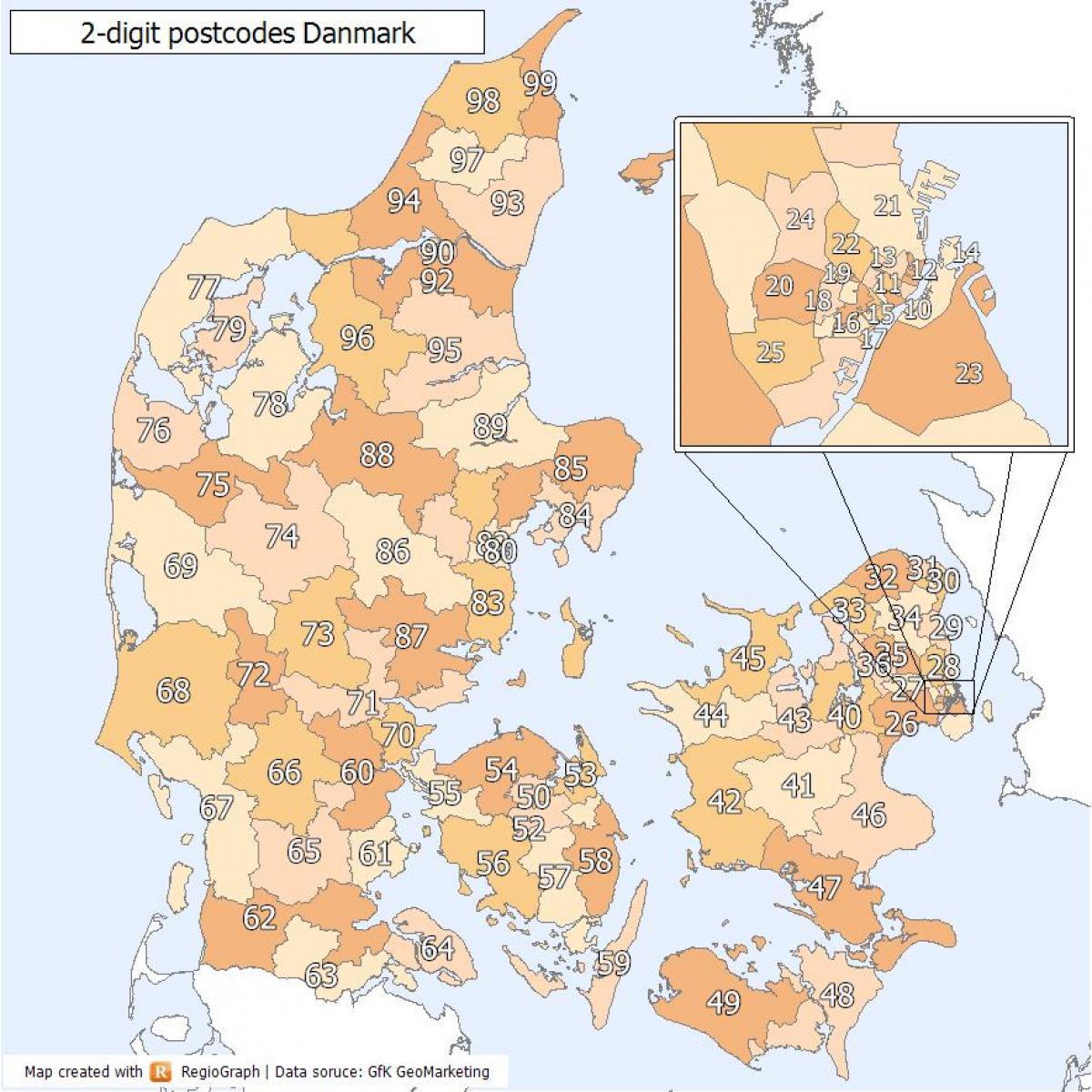 Dänemark zip code map