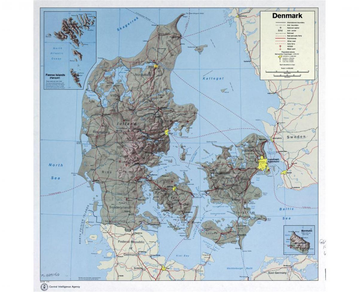 Karte der Flughäfen in Dänemark 