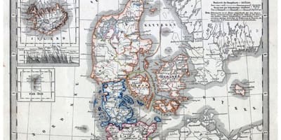 Alte Karte von Dänemark