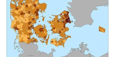 Dänemark Bevölkerung Dichte Karte