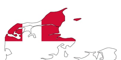 Karte von Dänemark-Flagge 