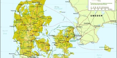 Karte von Dänemark, Geographie 