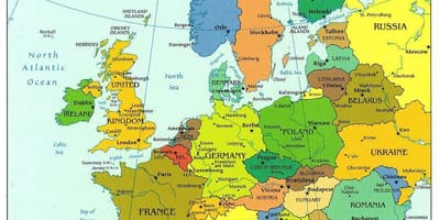 Europa-Karte zeigt Dänemark