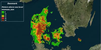 Karte von Dänemark Klima 