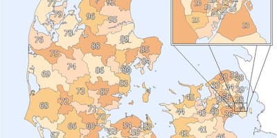 Dänemark zip code map