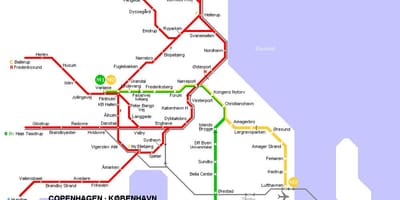 Karte von Dänemark U-Bahn 