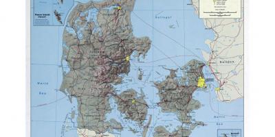 Karte der Flughäfen in Dänemark 