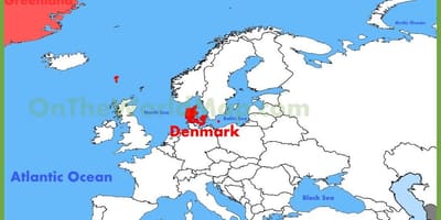 Kopenhagen, Dänemark, Europa-Karte
