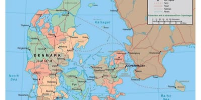 Detaillierte Karte von Dänemark